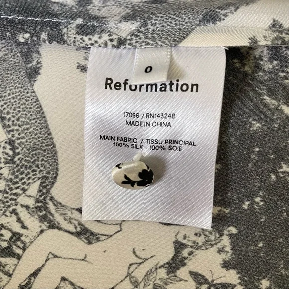 Reformation Maple Dress Elysian 100% Silk Size 0